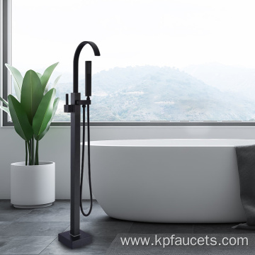 Black Floor Mount Brass Single Handle Faucets